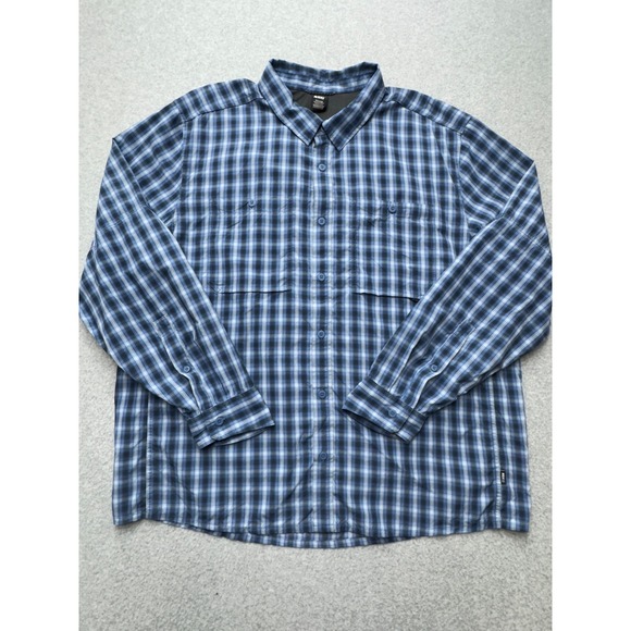 REI Co-op Shirt Mens 2XL Plaid Button Up Vented Hiking Outdoor Blustery Nylon - Picture 1 of 10
